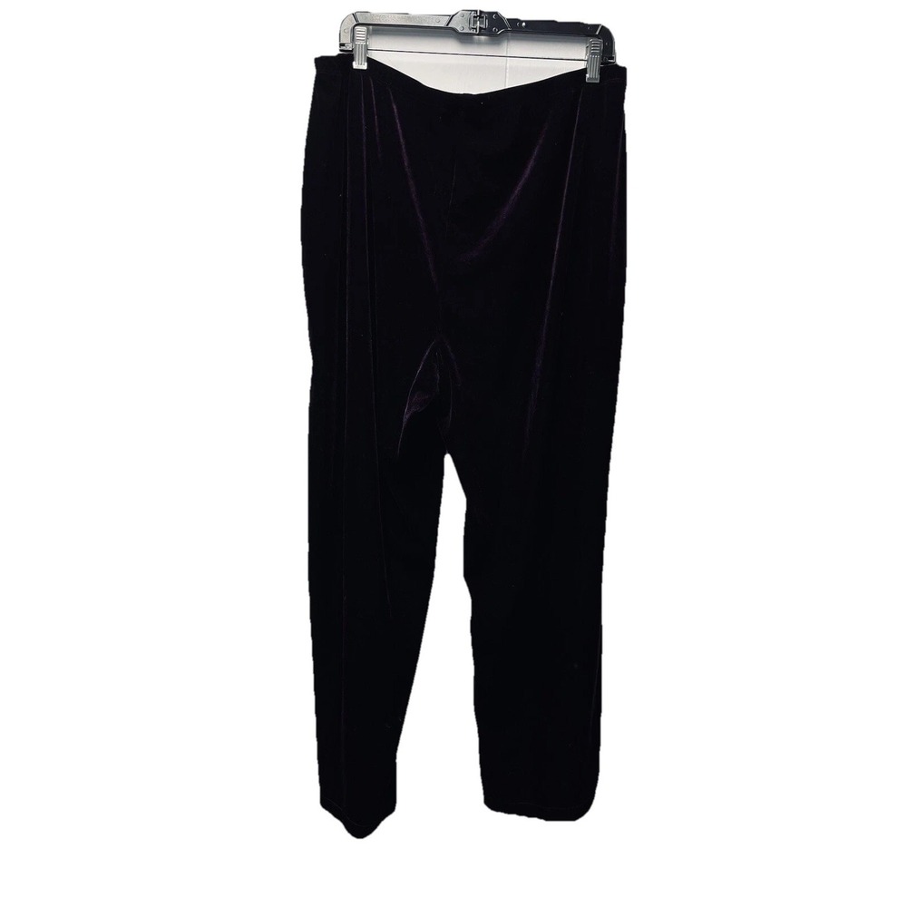 Notations Woman 1X Purple Velour Velvet Stretch Pull-On Pants Party Evening Chic